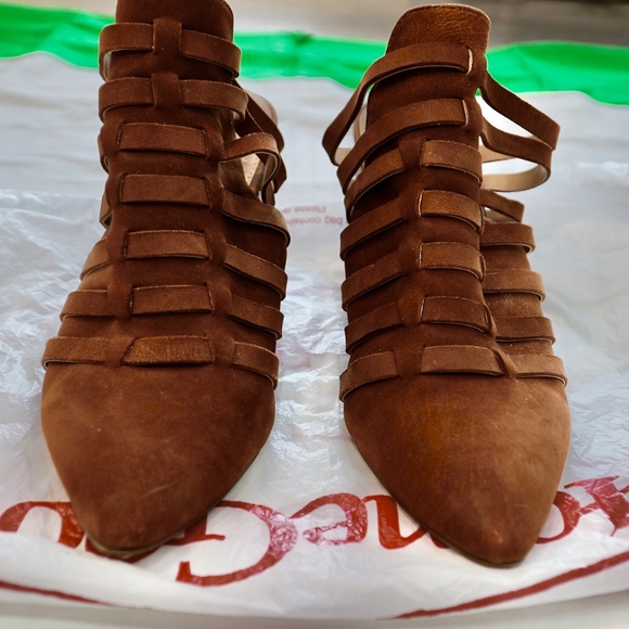 Brown Steve Madden Open Ankle Booties - Picture 3 of 5